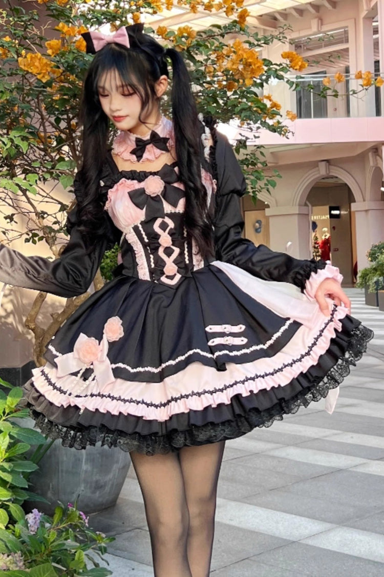 Sweet Lolita JSK - Shadow Rose, 5 Colors, Gothic Style, Bow Detail, Ruffled - additional product view 3