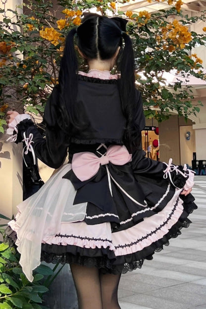 Sweet Lolita JSK - Shadow Rose, 5 Colors, Gothic Style, Bow Detail, Ruffled - additional product view 5