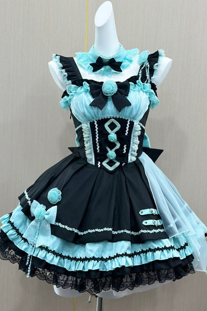 Sweet Lolita JSK - Shadow Rose, 5 Colors, Gothic Style, Bow Detail, Ruffled - main product image
