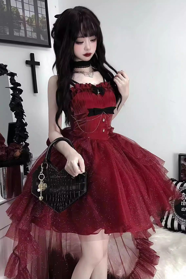 Sweet Lolita JSK - Shining, Red, Bow Detail - Lolita Coordinate Dress - additional product view 3