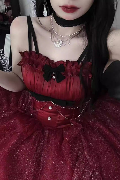 Sweet Lolita JSK - Shining, Red, Bow Detail - Lolita Coordinate Dress - additional product view 6