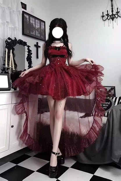 Sweet Lolita JSK - Shining, Red, Bow Detail - Lolita Coordinate Dress - main product image