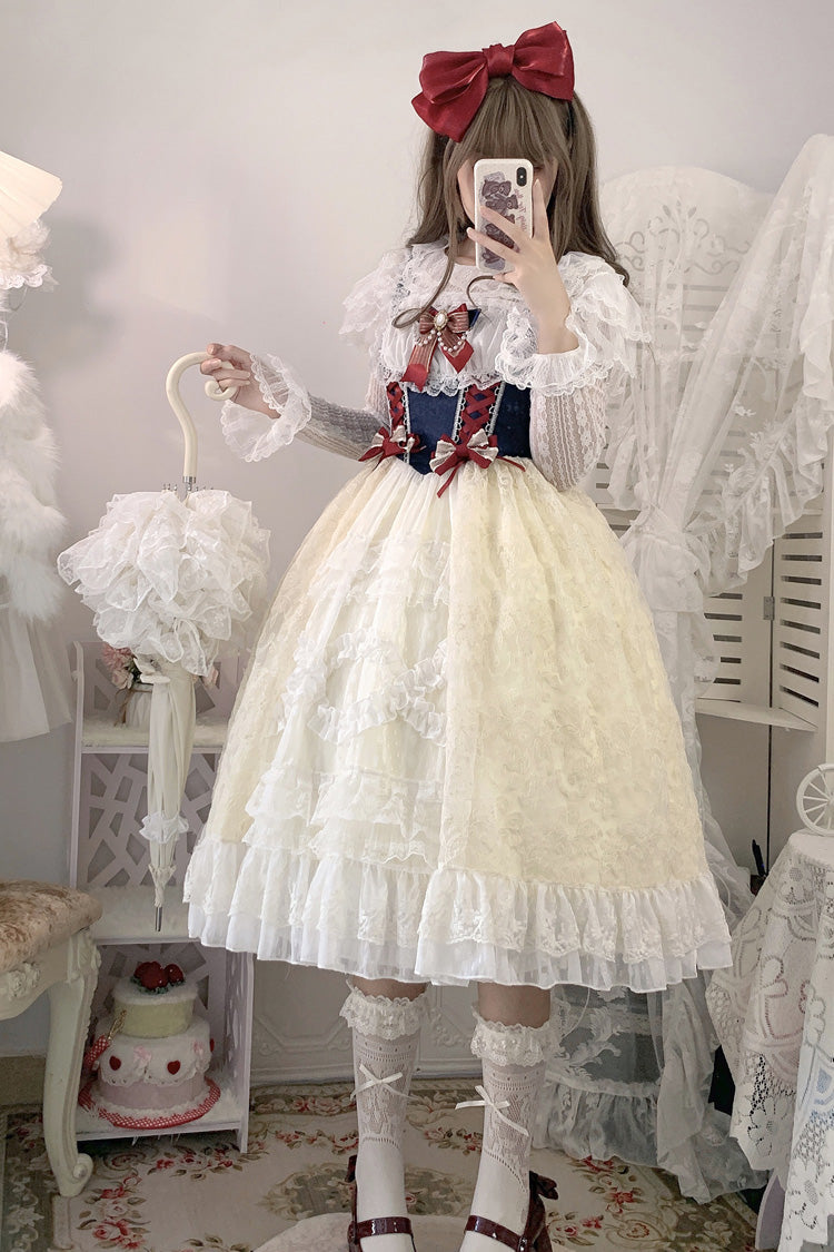 Sweet Lolita JSK - Snow White, White, Short Version, Long Version, Long Length - additional product view 3