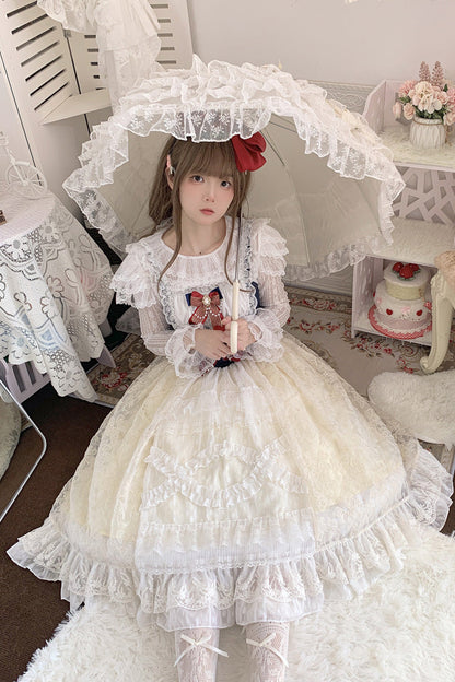 Sweet Lolita JSK - Snow White, White, Short Version, Long Version, Long Length - additional product view 4