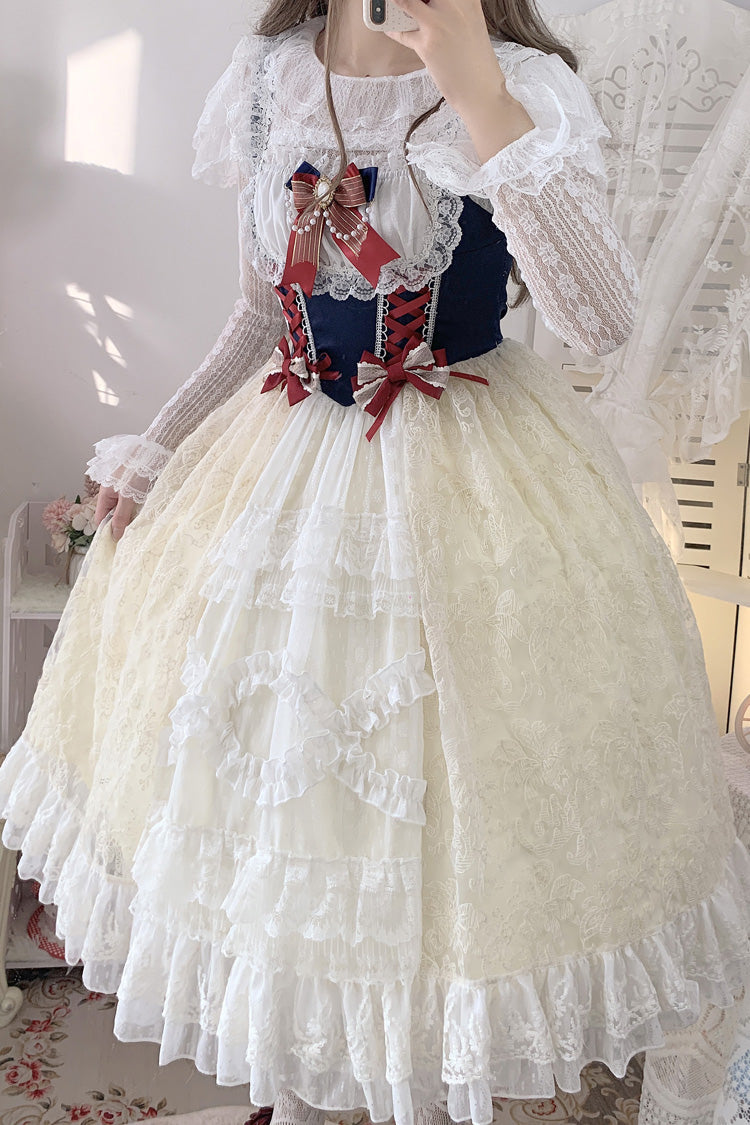 Sweet Lolita JSK - Snow White, White, Short Version, Long Version, Long Length - additional product view 5