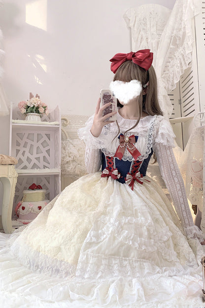 Sweet Lolita JSK - Snow White, White, Short Version, Long Version, Long Length - additional product view 6
