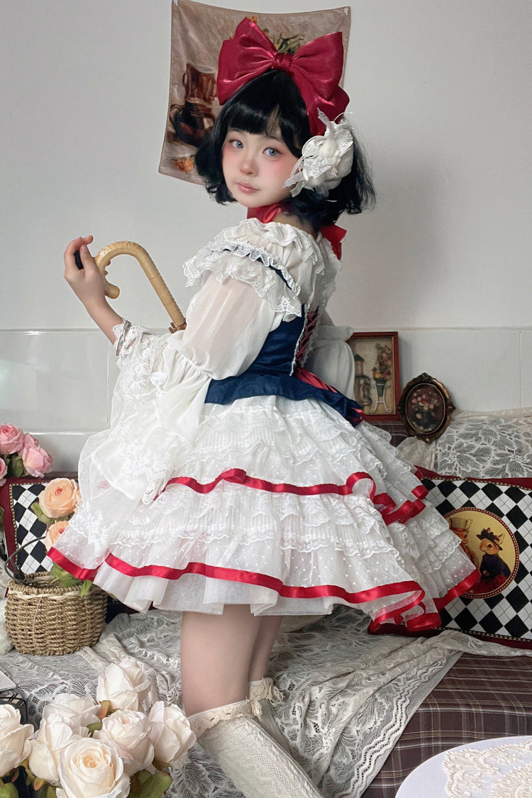 Sweet Lolita JSK - Snow White, White, Short Version, Long Version, Long Length - additional product view 8
