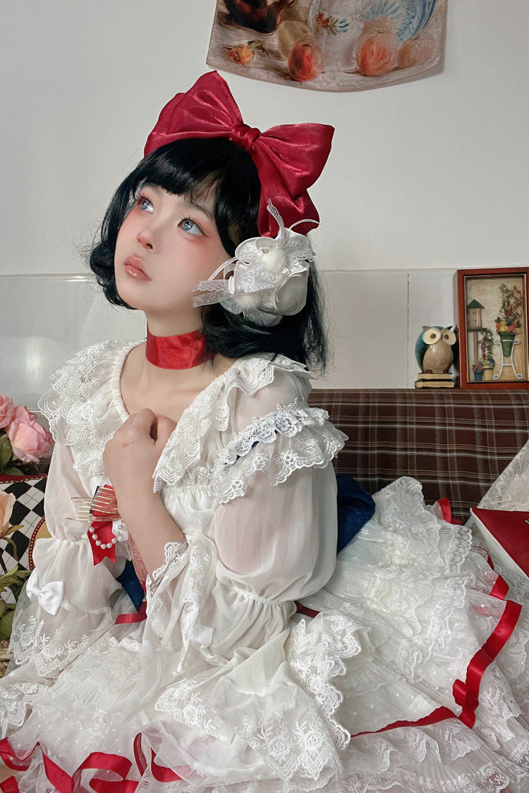 Sweet Lolita JSK - Snow White, White, Short Version, Long Version, Long Length - additional product view 9
