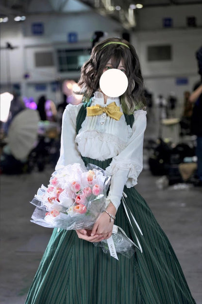 Sweet Lolita JSK - South Of The Forest, 4 Colors, Striped, Ruffled, Printed - additional product view 5
