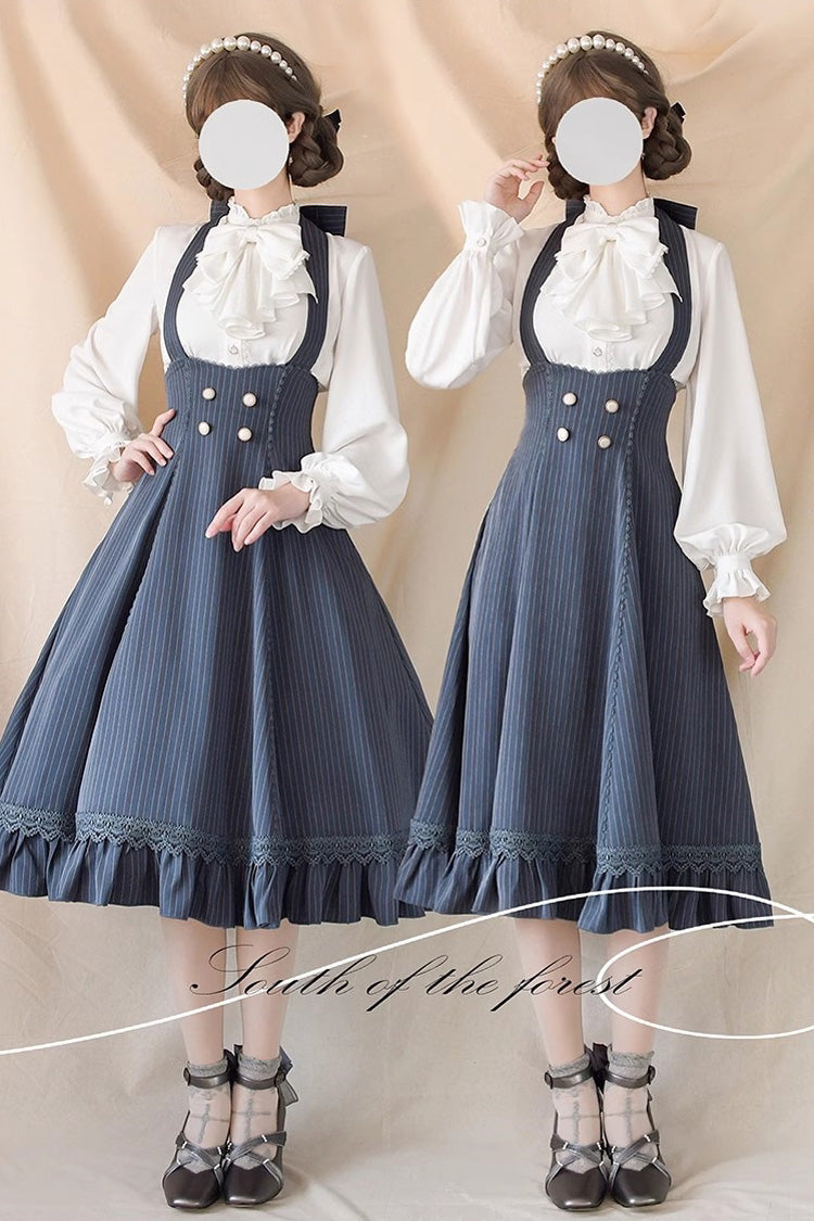 Sweet Lolita JSK - South Of The Forest, 4 Colors, Striped, Ruffled, Printed - additional product view 8