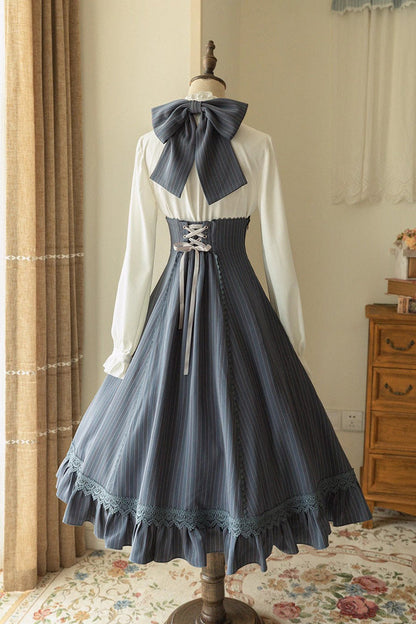 Sweet Lolita JSK - South Of The Forest, 4 Colors, Striped, Ruffled, Printed - additional product view 10