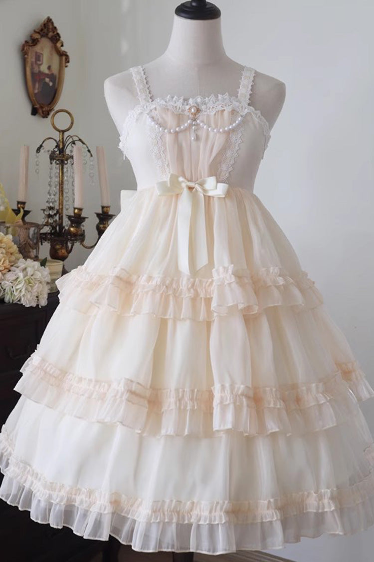 Sweet Lolita JSK - Star Gauze Romance Multi-layer, 2 Colors, Bow Detail, Ruffled - additional product view 3