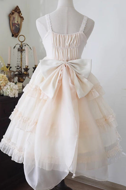 Sweet Lolita JSK - Star Gauze Romance Multi-layer, 2 Colors, Bow Detail, Ruffled - additional product view 9