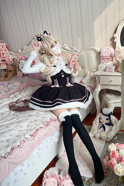Sweet Lolita JSK - Star Who Meow, 3 Colors, Bow Detail, Layered - additional product view 6