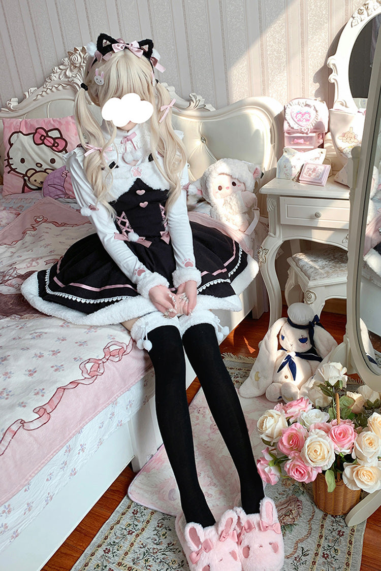 Sweet Lolita JSK - Star Who Meow, 3 Colors, Bow Detail, Layered - additional product view 8