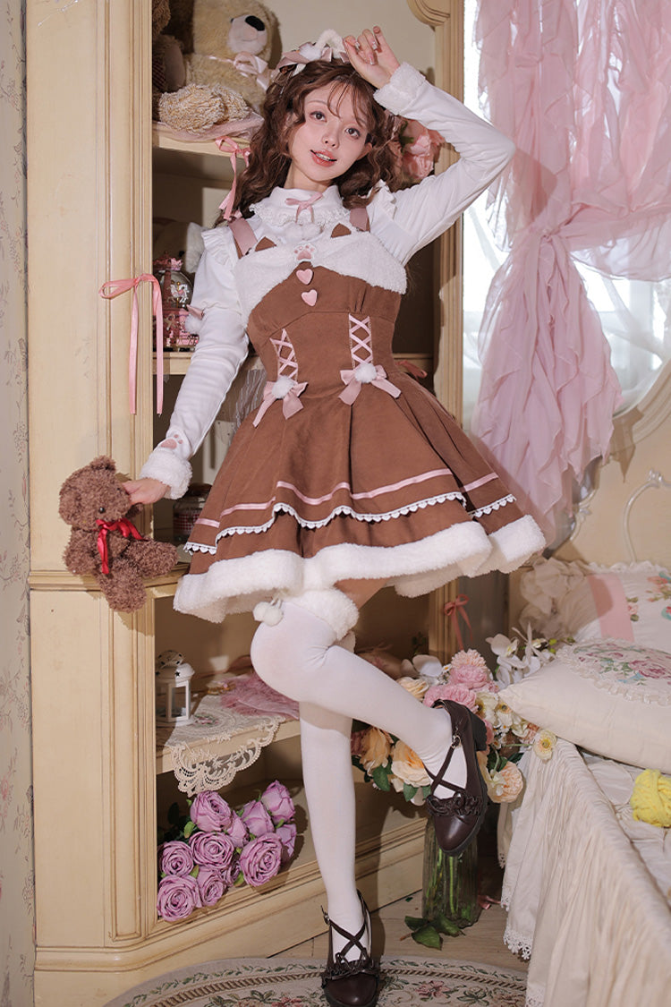 Sweet Lolita JSK - Star Who Meow, 3 Colors, Bow Detail, Layered - main product image