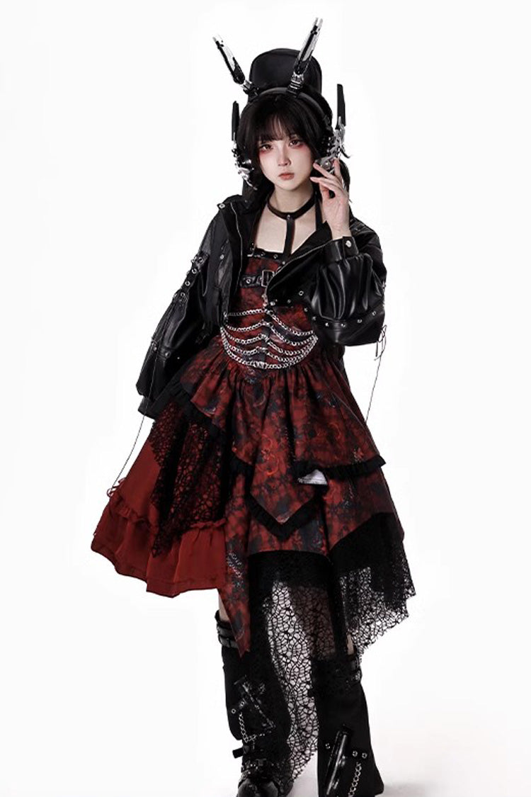 Sweet Lolita JSK - Strawberries Of Blood And Tears, Red, Gothic Style, Bow Detail - additional product view 5
