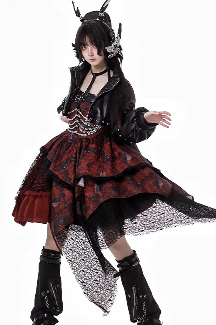 Sweet Lolita JSK - Strawberries Of Blood And Tears, Red, Gothic Style, Bow Detail - additional product view 7