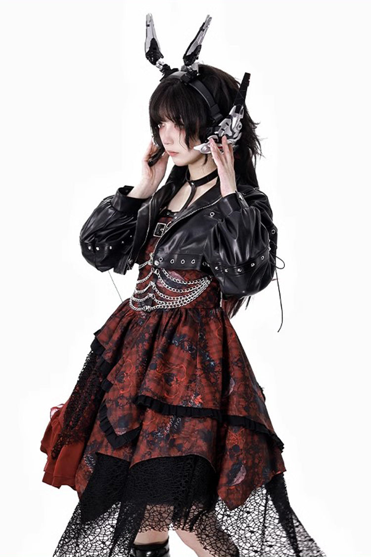 Sweet Lolita JSK - Strawberries Of Blood And Tears, Red, Gothic Style, Bow Detail - additional product view 13