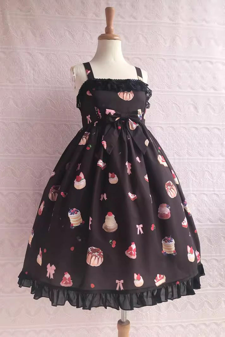 Sweet Lolita JSK - Strawberry Fruit Dessert Print, 5 Colors, Lace Trim, Ruffled, Printed - additional product view 10