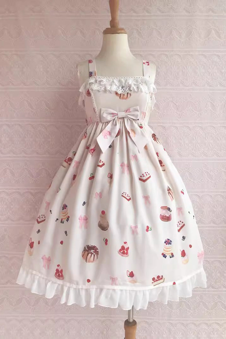 Sweet Lolita JSK - Strawberry Fruit Dessert Print, 5 Colors, Lace Trim, Ruffled, Printed - main product image