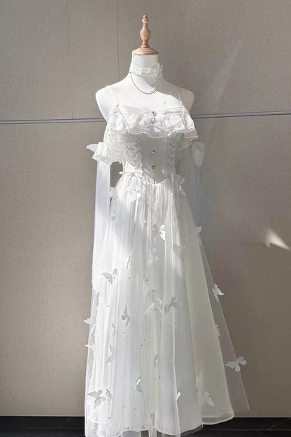 Sweet Lolita JSK - Summer Wind Chimes, White, Bow Detail - Lolita Coordinate Dress - additional product view 3