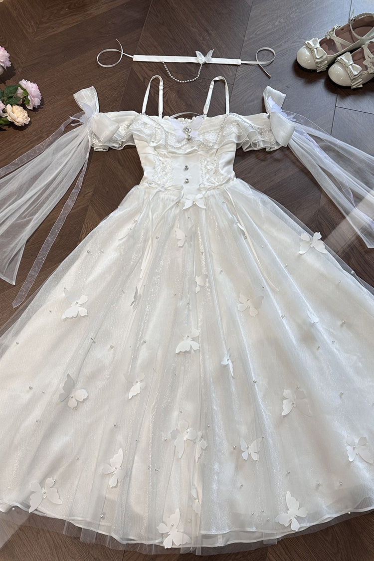 Sweet Lolita JSK - Summer Wind Chimes, White, Bow Detail - Lolita Coordinate Dress - additional product view 4