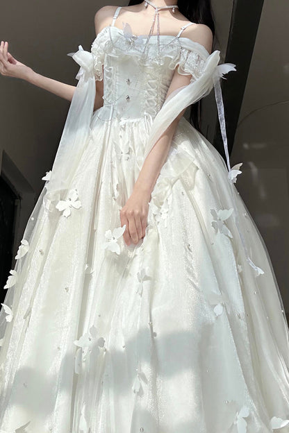 Sweet Lolita JSK - Summer Wind Chimes, White, Bow Detail - Lolita Coordinate Dress - main product image