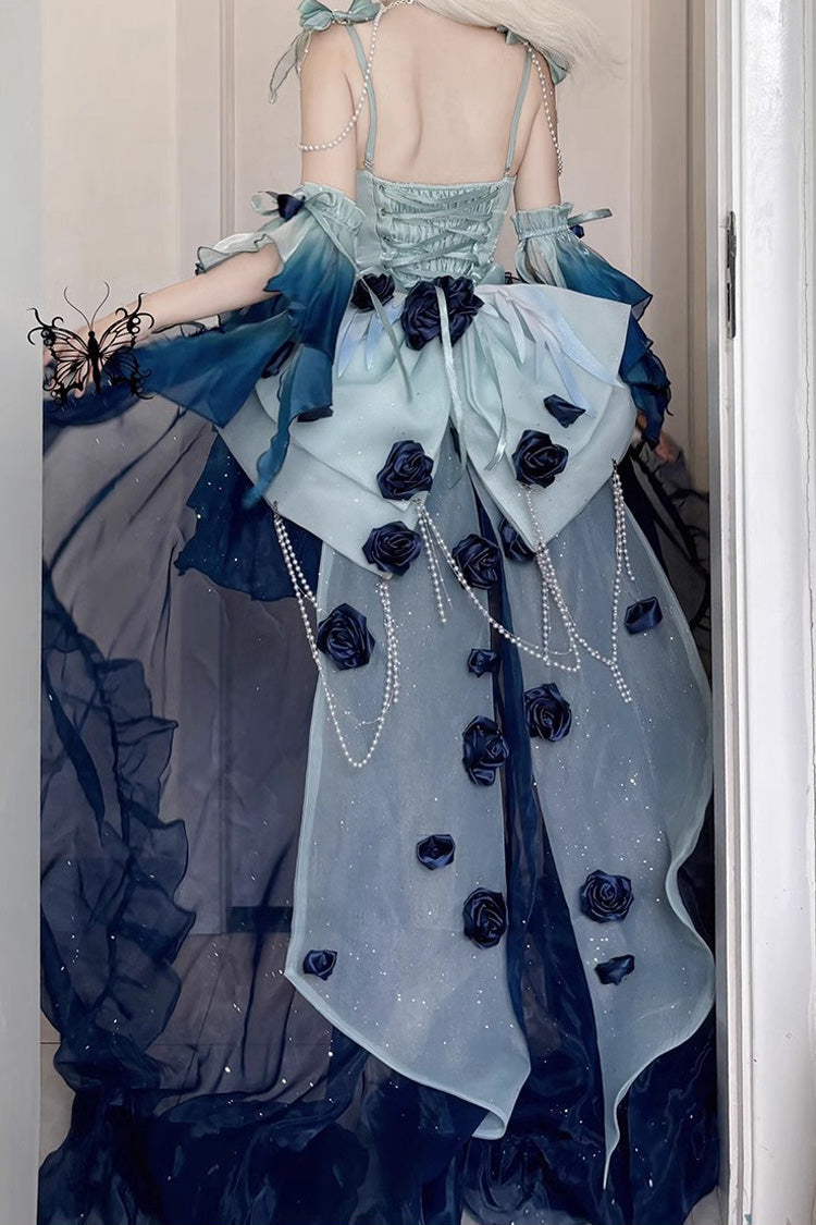 Sweet Lolita JSK - Swan Wonderland, Blue, Short Version, Short Length, Lace Trim - additional product view 4