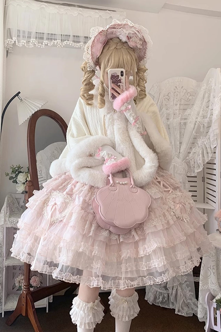 Sweet Lolita JSK - Sweetheart Diary, Pink, Layered, Bow Detail, Lace Trim - additional product view 20