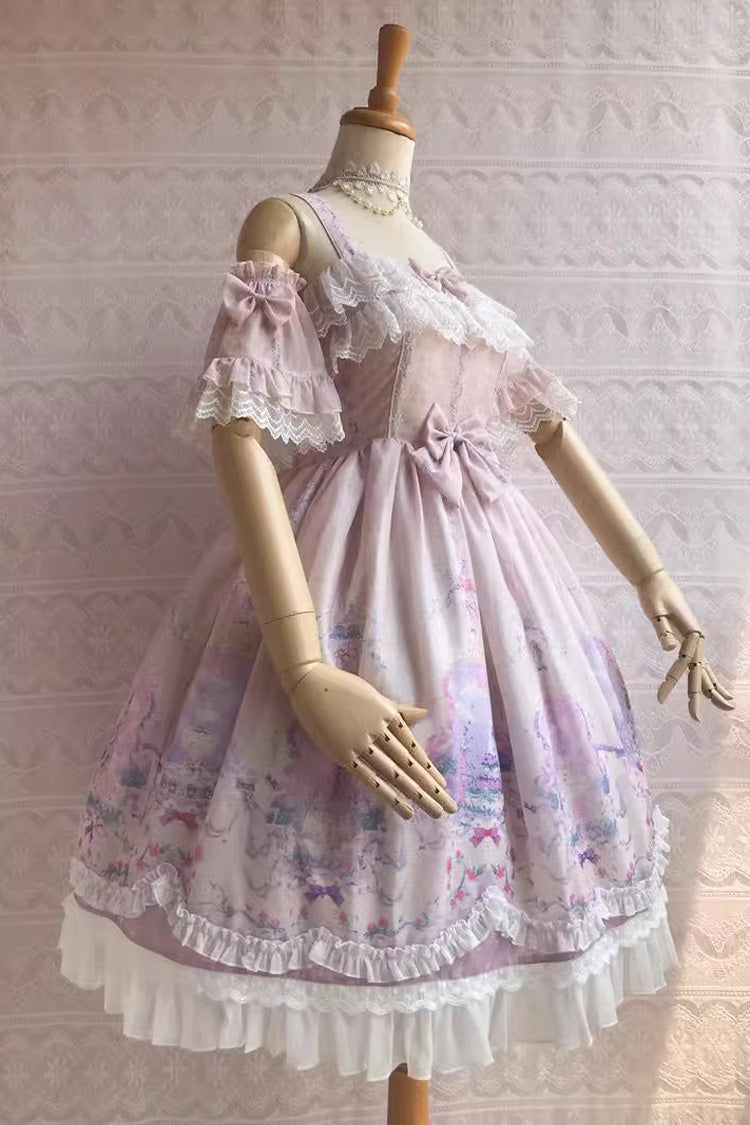 Sweet Lolita JSK - Sweetie Violet Unicorn's Secret, 7 Colors, Printed, Bow Detail, Ruffled - additional product view 15