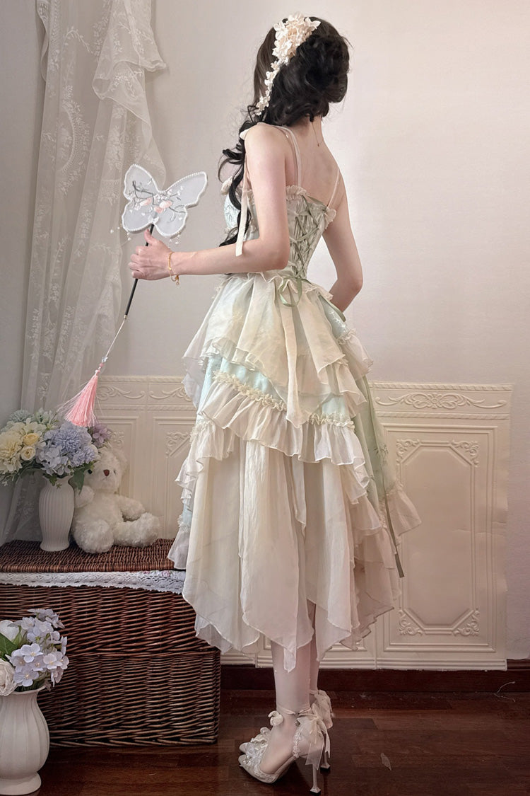 Sweet Lolita JSK - Tea Bamboo Song, Green, Long Version, Detachable Detail, Long Length - additional product view 7