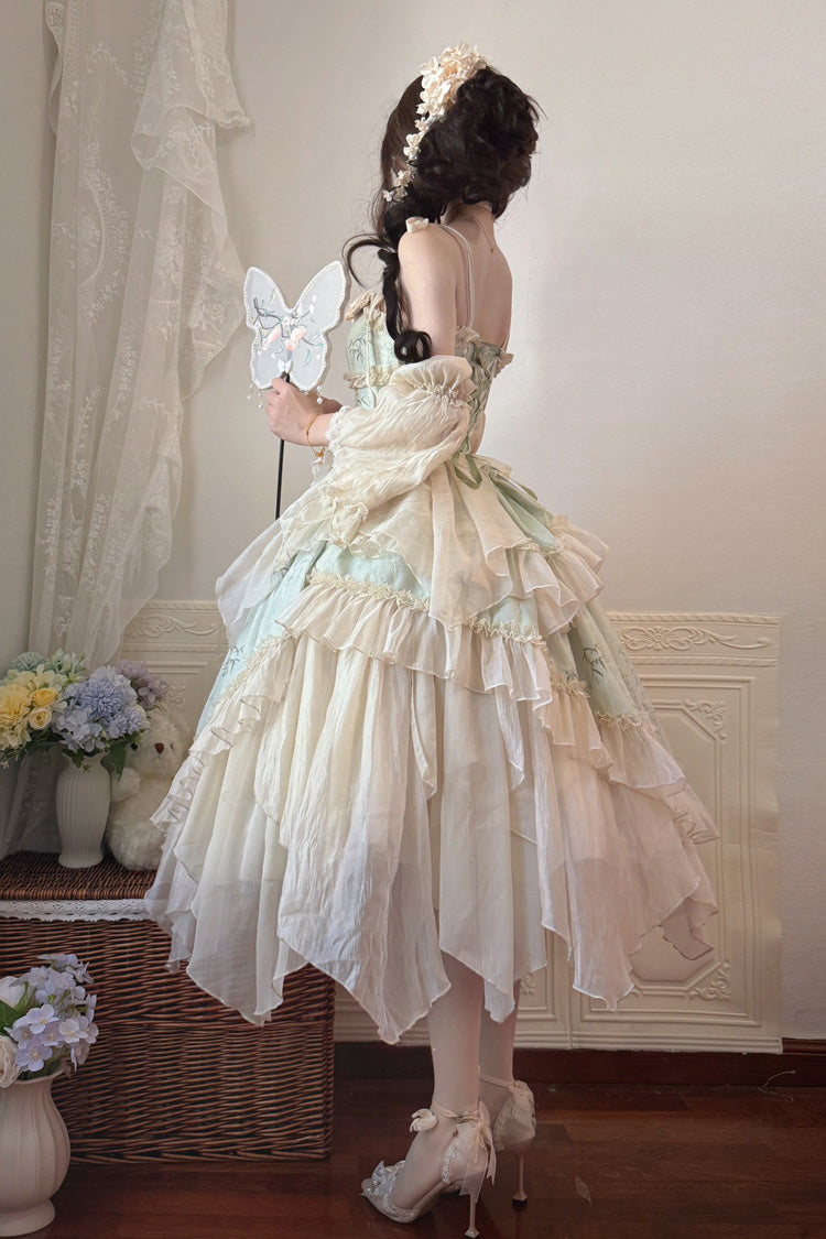 Sweet Lolita JSK - Tea Bamboo Song, Green, Long Version, Detachable Detail, Long Length - additional product view 13