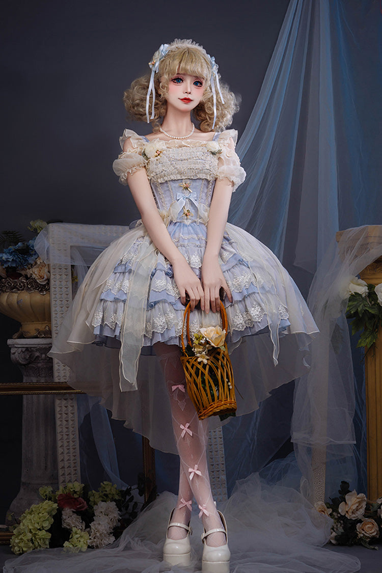 Sweet Lolita JSK - Tears Of Rose, 2 Colors, Lace Trim, Ruffled, Layered - additional product view 7