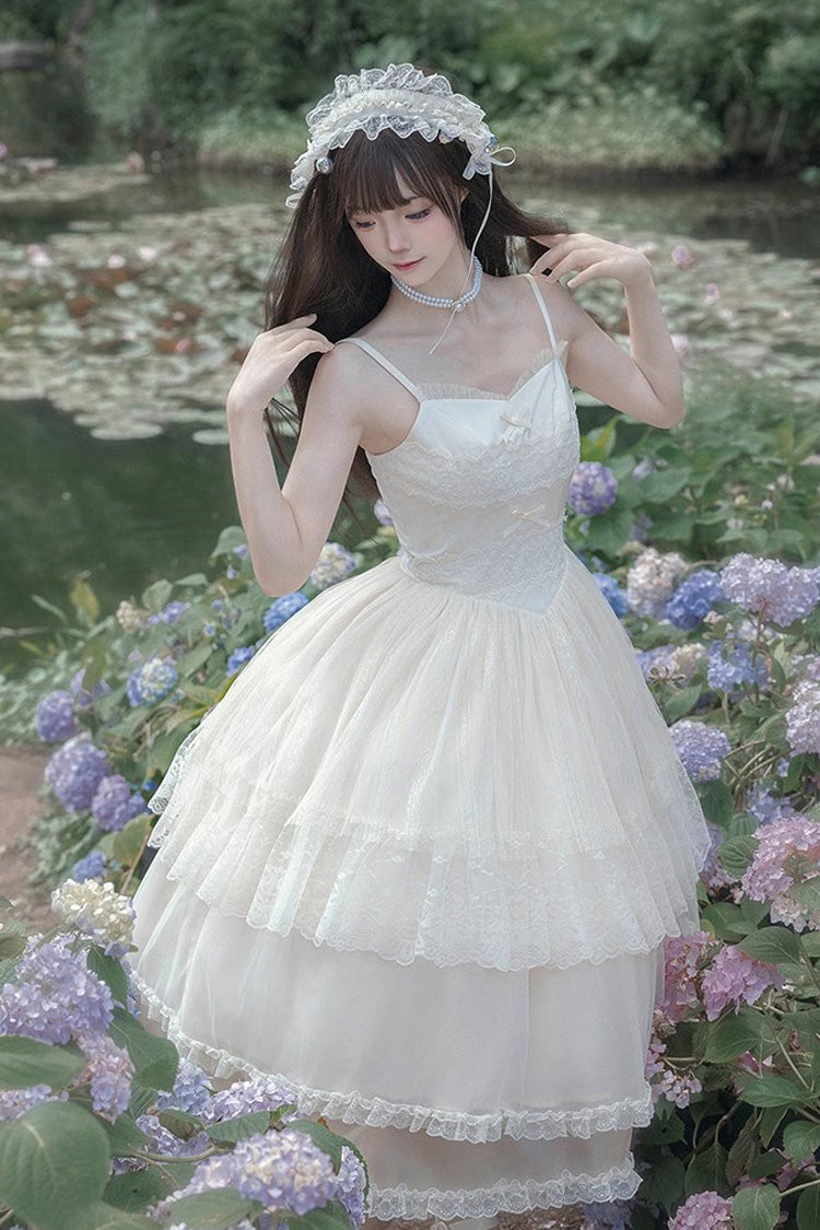 Sweet Lolita JSK - Tower Multi-layer, Ivory, Long Version, Long Length, Embroidered - additional product view 2