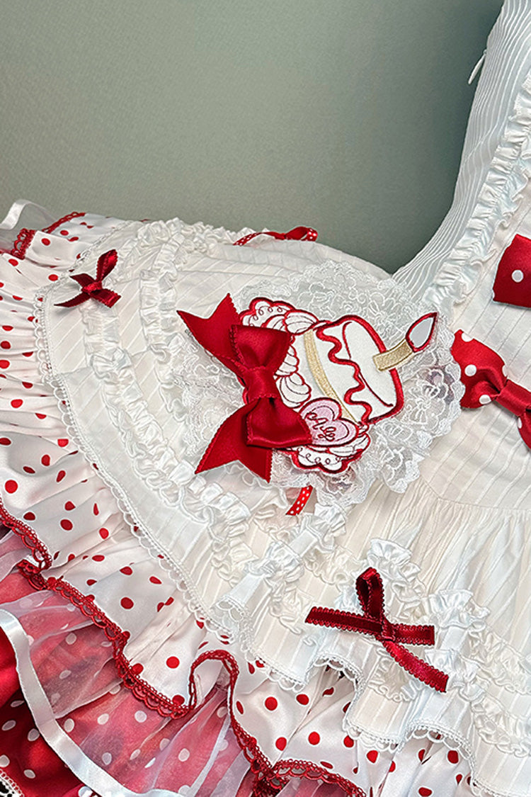 Sweet Lolita JSK - Twin Bears, 2 Colors, Layered, Bow Detail, Lace Trim - additional product view 9