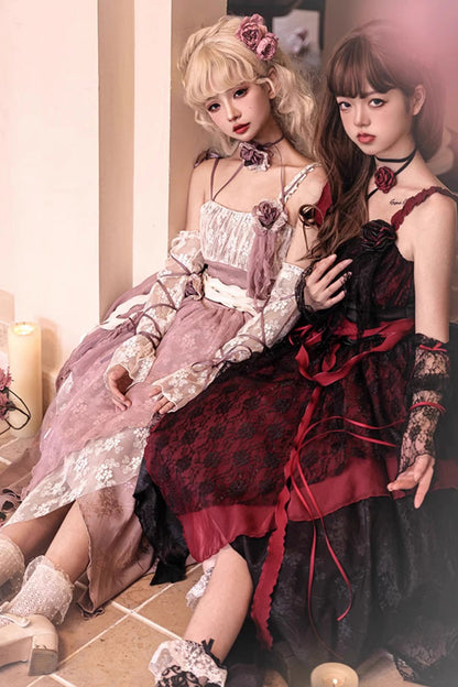 Sweet Lolita JSK - Wabi Sabi Style Stitching, 3 Colors, Gothic Style - additional product view 6