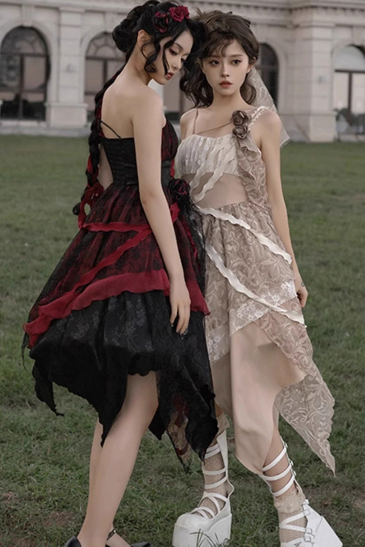 Sweet Lolita JSK - Wabi Sabi Style Stitching, 3 Colors, Gothic Style - additional product view 10