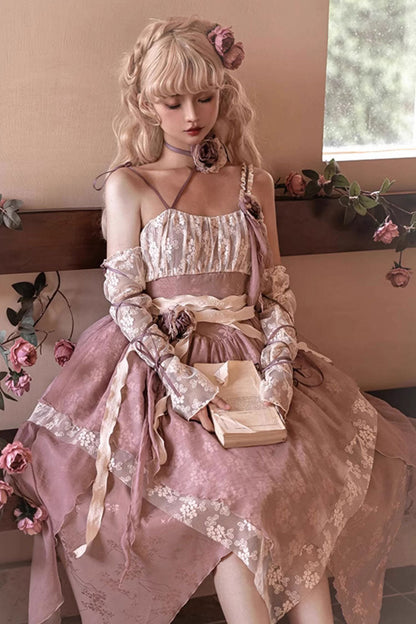 Sweet Lolita JSK - Wabi Sabi Style Stitching, 3 Colors, Gothic Style - main product image
