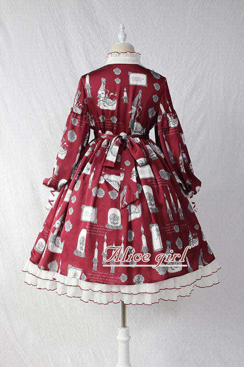 Sweet Lolita OP Dress - Christian Pious Duck Print, 2 Colors, Printed, Long Sleeves - additional product view 6