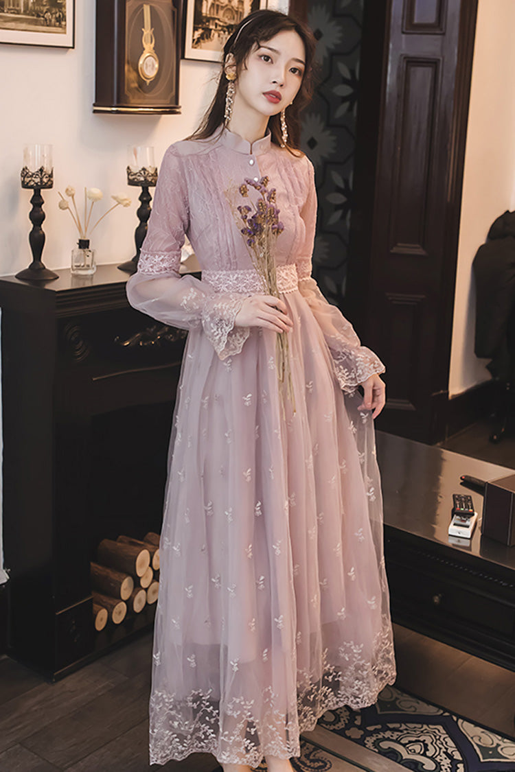 Sweet Lolita OP Dress - Dream Purple French, Purple, Lace Trim, Embroidered - additional product view 2