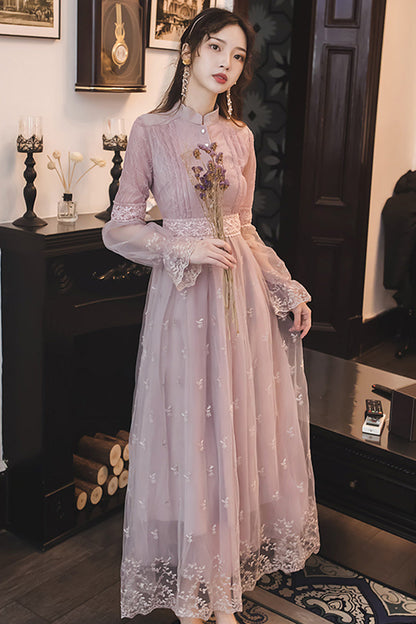 Sweet Lolita OP Dress - Dream Purple French, Purple, Lace Trim, Embroidered - additional product view 2