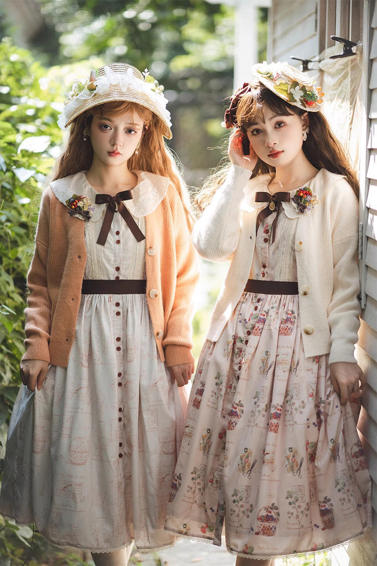 Sweet Lolita OP Dress - Forest Illustrated Book, 3 Colors, Printed, Long Sleeves, Ruffled - additional product view 10