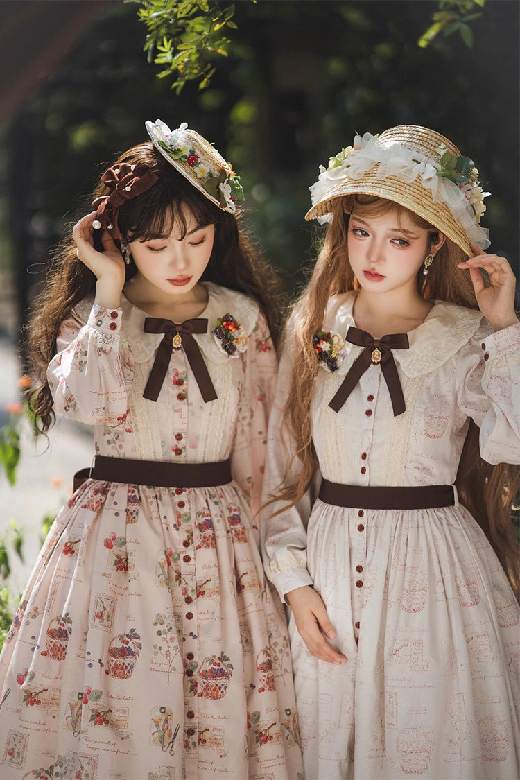 Sweet Lolita OP Dress - Forest Illustrated Book, 3 Colors, Printed, Long Sleeves, Ruffled - additional product view 11