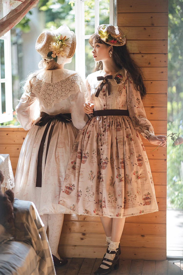 Sweet Lolita OP Dress - Forest Illustrated Book, 3 Colors, Printed, Long Sleeves, Ruffled - additional product view 13
