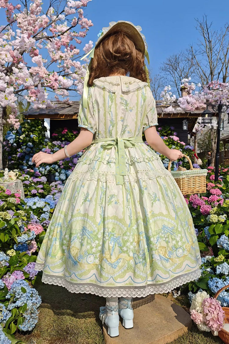 Sweet Lolita OP Dress - Lily Of The Valley Perfume, 2 Colors, Plus Size, Printed - additional product view 3