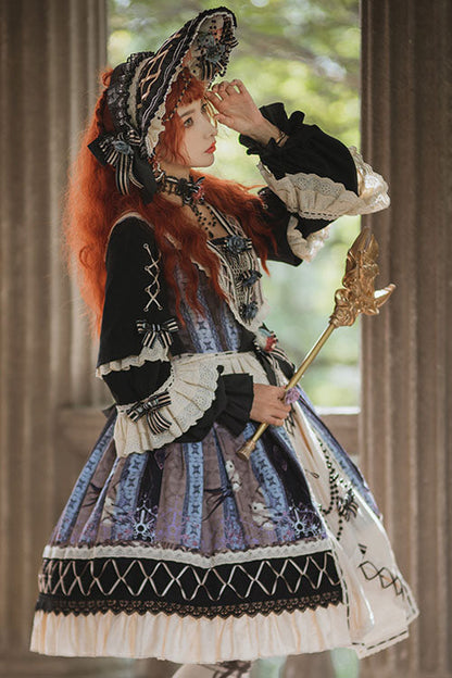 Sweet Lolita OP Dress - Multi-color Finches In The, Multi-Color, Classic Style, Ruffled - additional product view 3