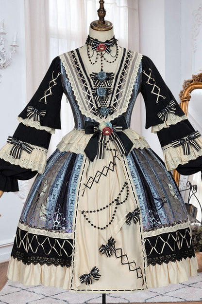 Sweet Lolita OP Dress - Multi-color Finches In The, Multi-Color, Classic Style, Ruffled - additional product view 4