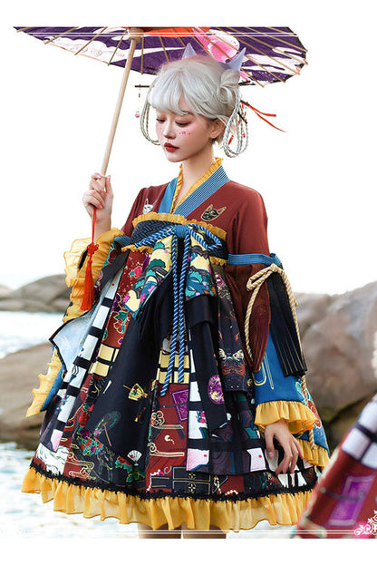 Sweet Lolita OP Dress - Multi-Color, Printed - Complete Lolita Coordinate - additional product view 3
