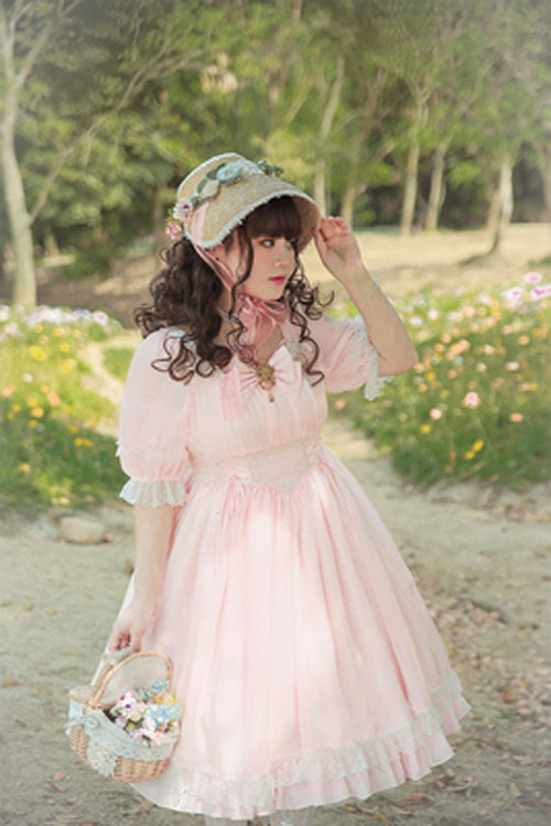 Sweet Lolita OP Dress - Square Collar Lace High, 4 Colors, Square Collar, Plus Size - additional product view 5